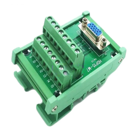 Module DIN RAIL VGA DB15 HDP15-M7 D-SUB Femelle 3 lignes