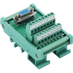 Module DIN RAIL VGA DB15 HDP15-M7 D-SUB Femelle 3 lignes