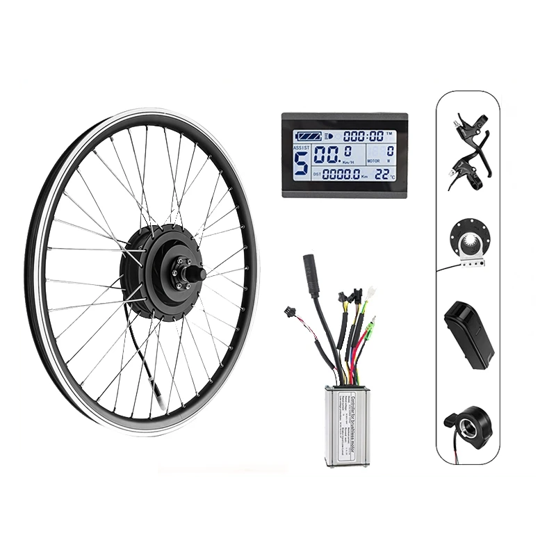 Kit de Conversion de Vélo électrique Roue Arrière 36V/500W - 27.5" LCD3 DISPLAY