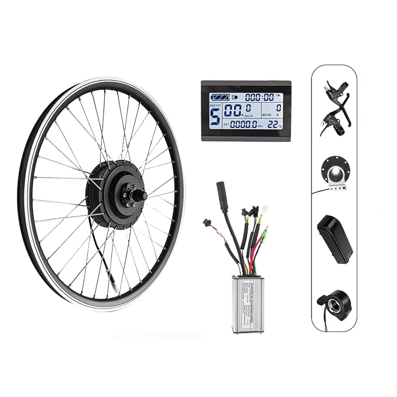 Kit de Conversion de Vélo électrique Roue Avant 36V/500W - 27.5" LCD3 DISPLAY