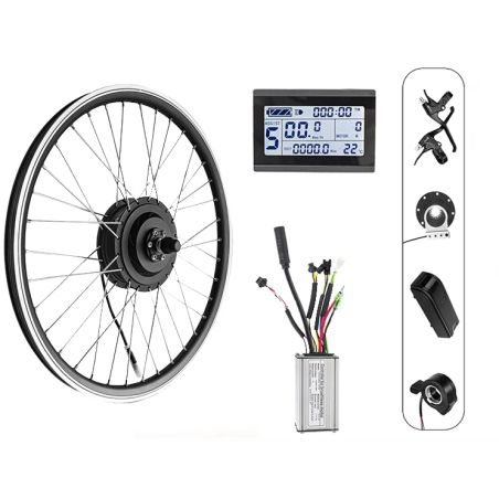 Kit de Conversion de Vélo électrique Roue Avant 36V/500W - 27.5" LCD3 DISPLAY