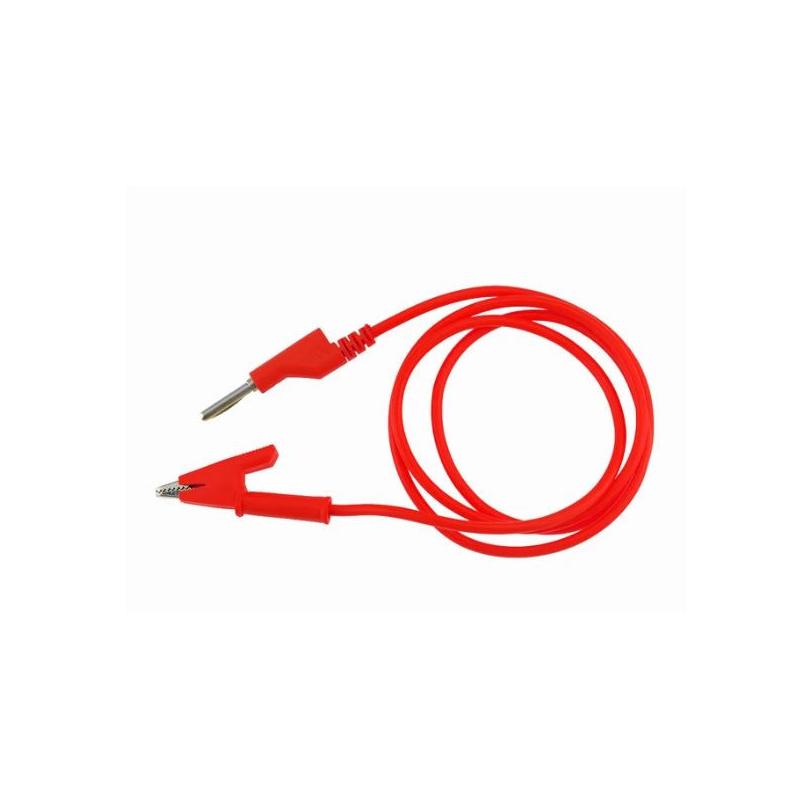 Cable Fiche Banane Vers fiche Crocodile 1M 4MM Rouge