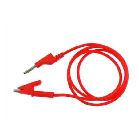 Cable Fiche Banane Vers fiche Crocodile 1M 4MM Rouge