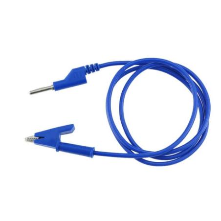 Cable Fiche Banane Vers fiche Crocodile 1M 4MM Bleu