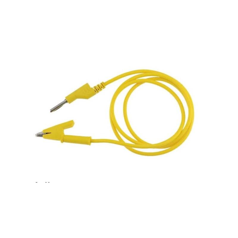 Cable Fiche Banane Vers fiche Crocodile 1M 4MM Jaune