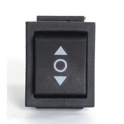 Interrupteur bascule noir avec bouton-pression, DPDT On-Off-On, 3 positions, 6 broches