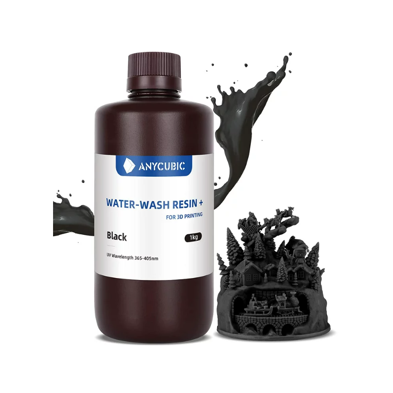 Resine 3D Anycubic lavable à l'eau (Water Washable) Noir 1Kg