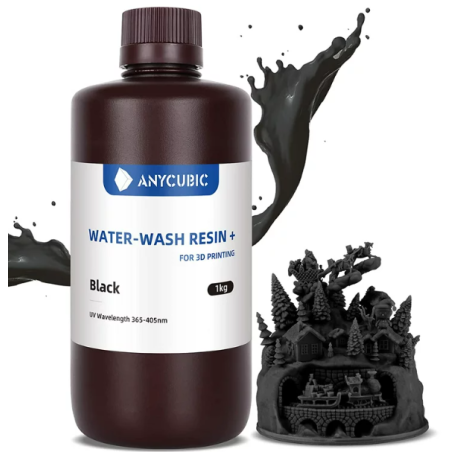 Resine 3D Anycubic lavable à l'eau (Water Washable) Noir 1Kg