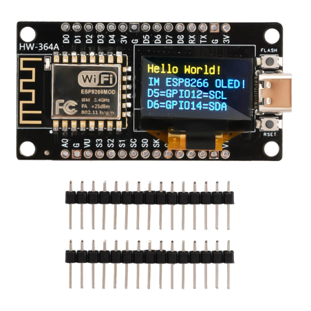 Carte de développement Nodemcu ESP8266, type C Micro USB CH340C WiFi avec écran OLED 0.96 pouces