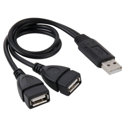 Cable USB 2.0 Male vers deux cable Femelle 30cm