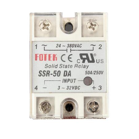 Relais statique SSR-50DA 50A 3-32V DC entrée 24-380VAC