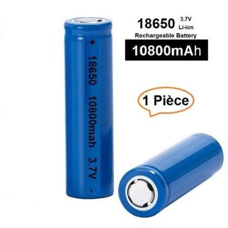 Pile Rechargeable 18650 3.7V 10800mAh - Dessus Plat