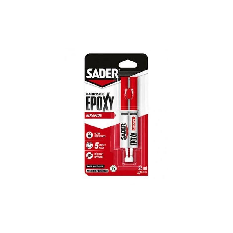 Colle Epoxy Bi-composant Rapide en seringue 25ml Sader