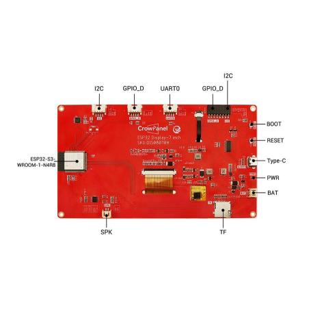 CrowPanel 7.0" -HMI ESP32 Display 800x480 RGB TFT LCD Touch Screen Compatible with Arduino/LVGL/ PlatformIO/Micropython