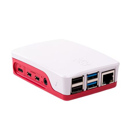 Boîtier Officiel pour Raspberry Pi4 Rouge-Blanc SC0229