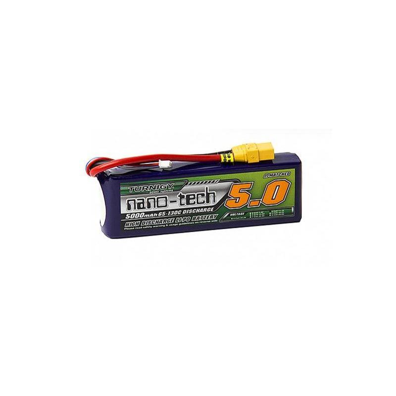 Batterie Turnigy Nano-Tech Plus 5000mAh 3S 65-130C Lipo Pack w/XT90