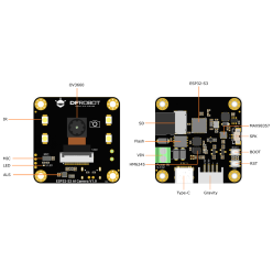 ESP32-S3 AI Camera Module (Edge Image Recognition, Night Vision, ChatGPT et Voice Interaction) DFR1154