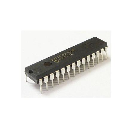 ENC28J60-I/SP Ethernet Controller 10Mbps Serial-SPI  3.3 V  28-Pin SPDIP