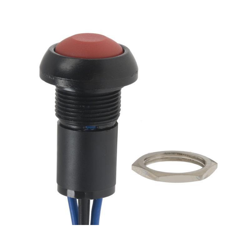 Bouton-poussoir rond 12 mm avec pré-câblage NO NC