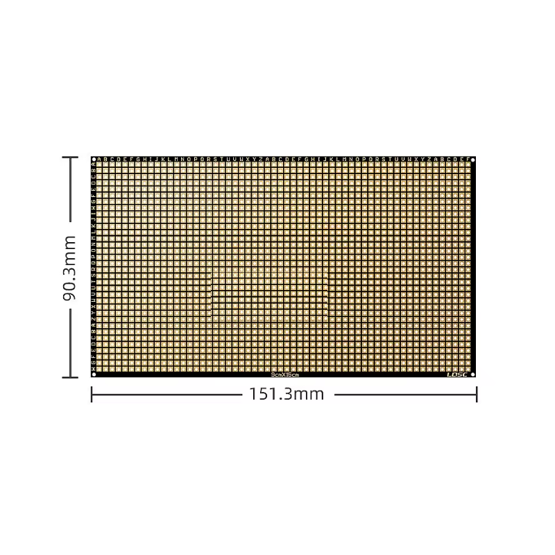 Carte PCB FR4 flexible simple face 9x15cm Carte PCB FR4 flexible simple face 9x15cm