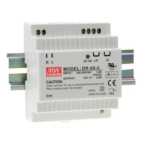 DR-60-15 Mean well 60w 15V 4A DINRAIL