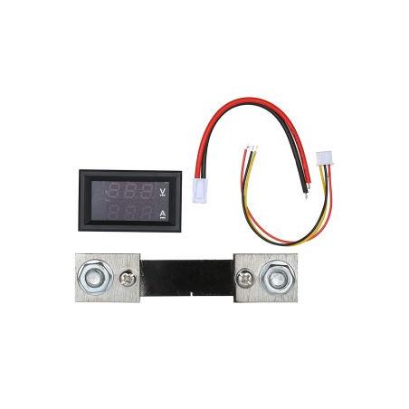 Voltmètre Ampèremètre numérique LED + Shunt de courant DC 100V 50A
