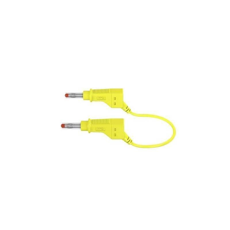CORDON LABO DE SECURITE 4mm 0.25m  jaune