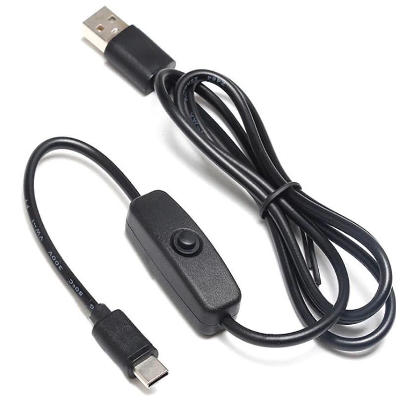 Cable USB vers USB Type C pour Raspberry PI4 avec interrupteur