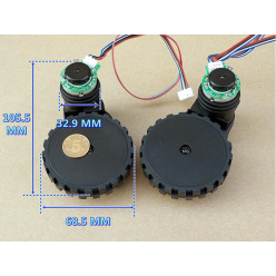 Moteur encodeur et roue pour robot de balayage (pair)