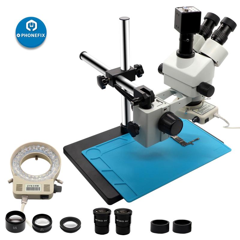 Microscope trinoculaire 14MP outil de soudage et réparation téléphones et cartes-mères