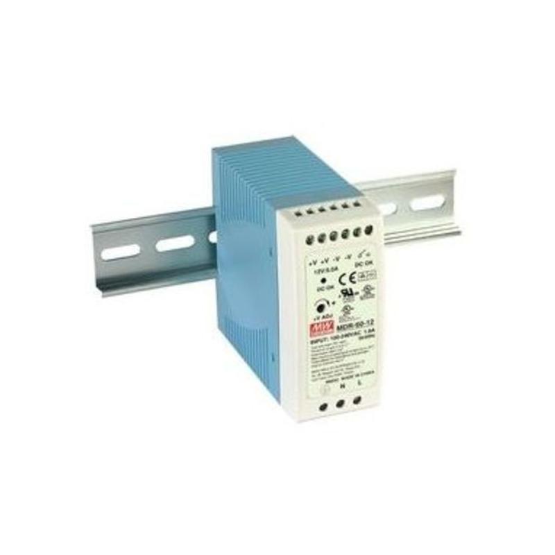 Alimentation MW AC/DC Rail DIN Sortie 12V dc à 5A MDR-60-12