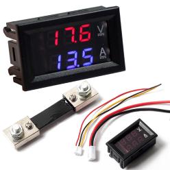 Voltmètre Ampèremètre numérique LED + Shunt de courant DC 100V 50A