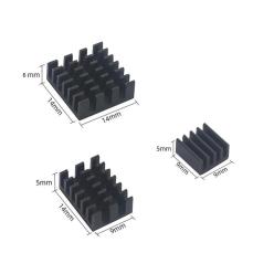 Kit radiateurs noir pour Raspberry PI 4 (3ps) dissipateur