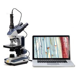 Microscope professionnel Trinoculaire 10X 25X en grossissement 40X-2500X avec caméra 5MP