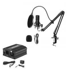Kit microphone à Condensateur Professionnel pour Enregistrement Studio sortie jack