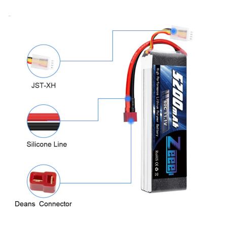 Batterie Lipo 3S 60C 5200mAh avec connecteur Dean