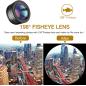 kit d'objectif pour téléphone 3 en 1 amélioré - objectif Fisheye 198 ° + objectif macro + objectif grand angle 120 °