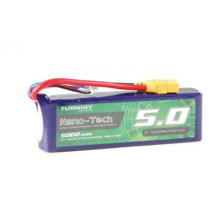Batterie Turnigy Nano-Tech Plus 5000mAh 3S 70-140C Lipo Pack w/XT90