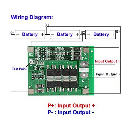 Module BMS 3S 11.1V 25A pour batterie Li-ion 18650 avec balance et protection de surcharge