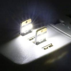 Mini Pocket Card USB Power Keychain LED Night Light Black