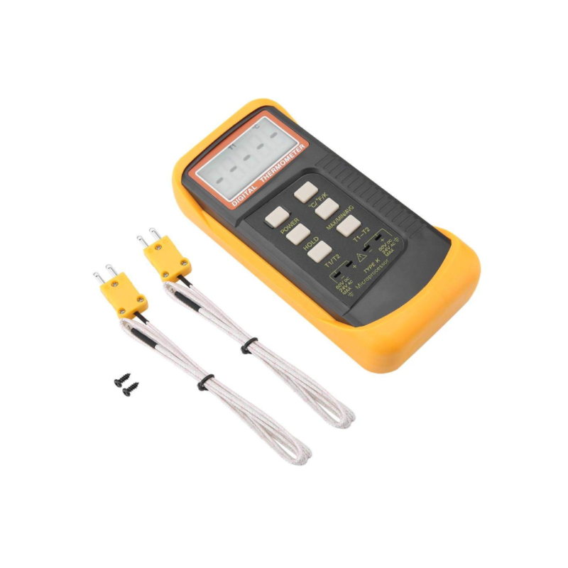Thermometer CPU Control Dual Channel K Type 6802II Digital Thermocouple LCD 50°C-1300°C T1/T2