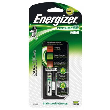 Chargeur Energizer Mini + 2 piles AAA 700 mAh