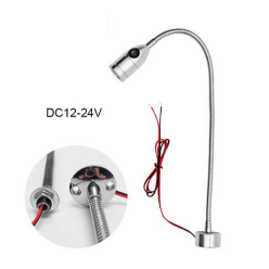 Lampe Industrielle Flexible à Col de Cygne de 3 W, 12 V, 24V et 40 cm