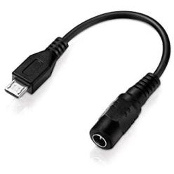 Câble adaptateur basse tension DC femelle vers micro USB Noir