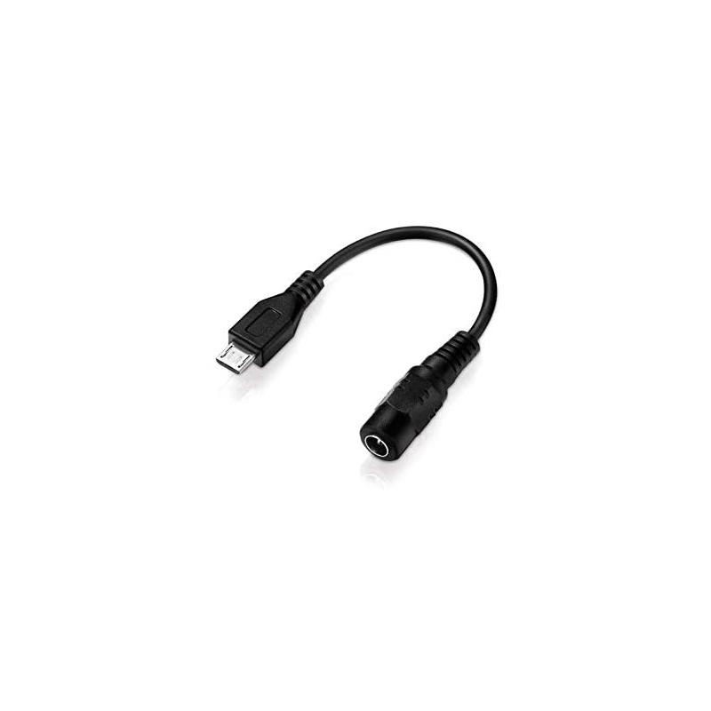 Câble adaptateur basse tension DC femelle vers micro USB Noir