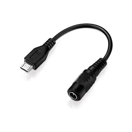 Câble adaptateur basse tension DC femelle vers micro USB Noir