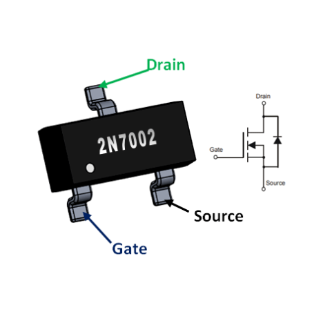 2N7002 N-Channel Mosfet SOT-23 SMD 60v 115ma