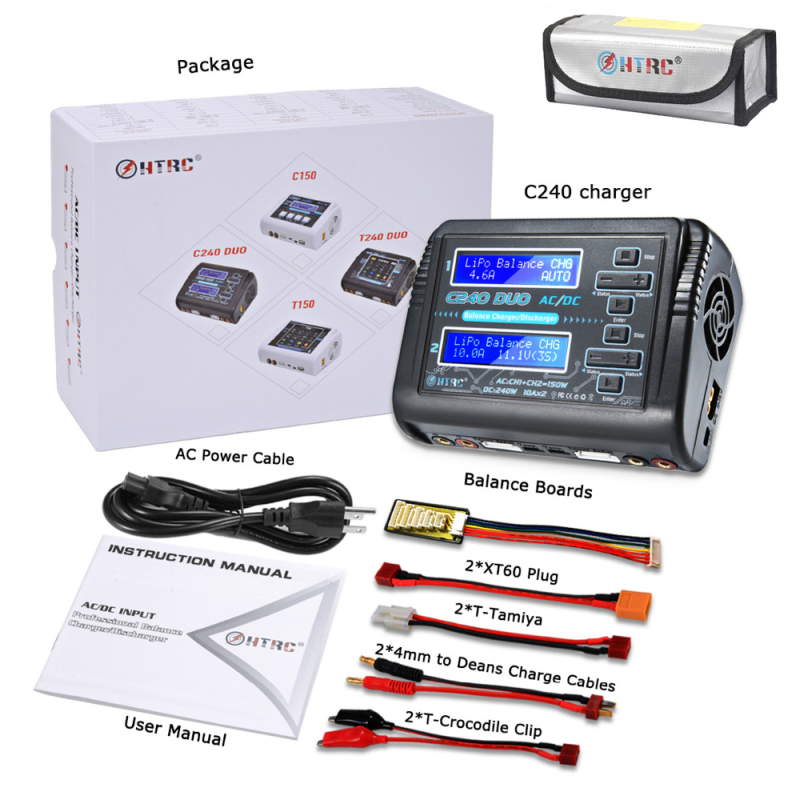 Chargeur Balance 1S-6S intelligent double Lipo 150W 10A AC/DC