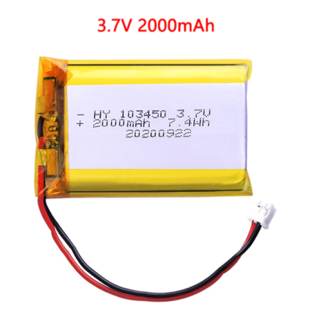 BATTERIE LIPO 3.7V 2000Mah connecteur JST PH2.0MM