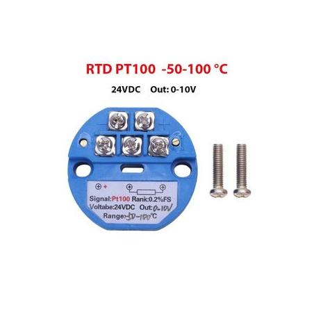 Module Transmetteur Température PT100 -50-100C 0-10V DC 24V